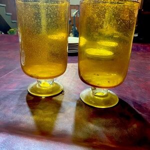 Two bubble glass vaseses
